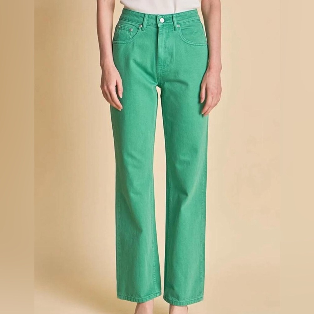 English Factory Wide Leg Kelly Green Jeans